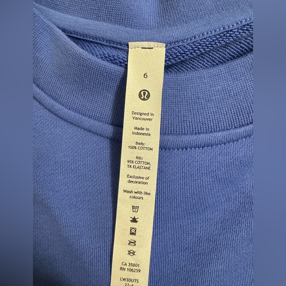 NWT Size 6 Lululemon Perfectly Oversized Crew in Wild Indigo - Picture 9 of 9